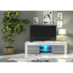 Creative Furniture Loom Tv Unit 130Cm - White & Grey Gloss Doors - thumbnail 2