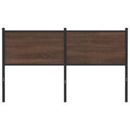 Berkfield Headboard Brown Oak 140 Cm Engineered Wood And Steel - thumbnail 3