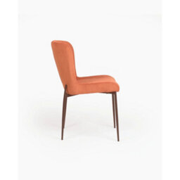 Evre Orange Freddie Dining Chairs Set Of 2, Upholstered, Corduroy, Stain-Resistant, Metal Frame, Non-Marking Foot Caps - 9 Colours - thumbnail 3
