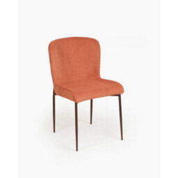 Evre Orange Freddie Dining Chairs Set Of 2, Upholstered, Corduroy, Stain-Resistant, Metal Frame, Non-Marking Foot Caps - 9 Colours - thumbnail 2