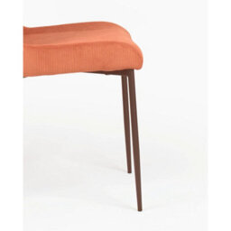 Evre Orange Freddie Dining Chairs Set Of 2, Upholstered, Corduroy, Stain-Resistant, Metal Frame, Non-Marking Foot Caps - 9 Colours - thumbnail 5