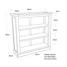 Cabinet Bits Salerno Light Wood Bookcase 90X90X30Cm - thumbnail 7