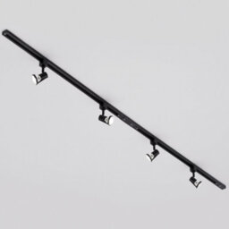 Litecraft Harlem Black 4 Head 2M Straight Kitchen Track Light With Led Bulbs - thumbnail 2
