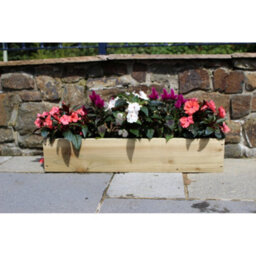 Garden Troughs and Planters Rough Sawn Wooden Garden Troughs Planters 15Cm High X 20Cm Wide - 120Cm - thumbnail 1