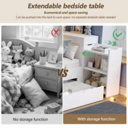 Double Multifunctional Daybed With Drawers, Shelves, Storage And Bedside Table - thumbnail 9