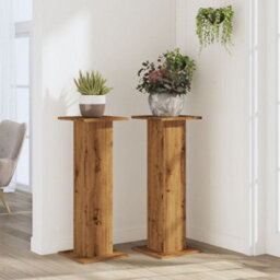 Walplus Plant Stands 2 Pcs Artisian Oak 30X30X80 Cm Engineered Wood - thumbnail 3