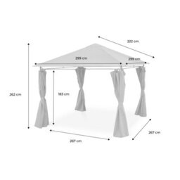 Sweeek - Heavy Duty 3X3M Gazebo With Curtains Elusa Beige-Brown 299X299X262 Cm - thumbnail 6