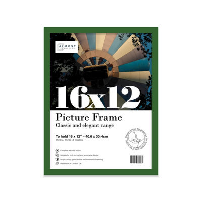 16X12 Green Picture Frame (40.6 X 30.5Cm) Poster, Photo, Artwork, Gallery Wall Or Print - image 1