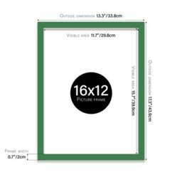 16X12 Green Picture Frame (40.6 X 30.5Cm) Poster, Photo, Artwork, Gallery Wall Or Print - thumbnail 3