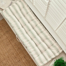Dibor Traditional Forest Green Cotton Stripe Garden Outdoor Cushion Chair Sofa Bench Cushion L105Cm X W42Cm - thumbnail 3