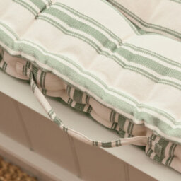Dibor Traditional Forest Green Cotton Stripe Garden Outdoor Cushion Chair Sofa Bench Cushion L105Cm X W42Cm - thumbnail 4