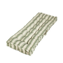 Dibor Traditional Forest Green Cotton Stripe Garden Outdoor Cushion Chair Sofa Bench Cushion L105Cm X W42Cm - thumbnail 2