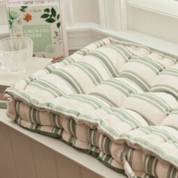 Dibor Traditional Forest Green Cotton Stripe Garden Outdoor Cushion Chair Sofa Bench Cushion L105Cm X W42Cm - thumbnail 5