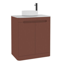Royal Bathrooms Venice 700mm Terracotta Clay Freestanding Vanity Unit 2 Door With Carrara White Undrilled Worktop & Without Basin - thumbnail 7