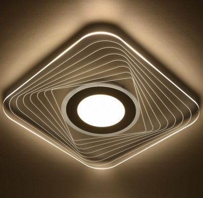 Harper Living Energy Saving Led Ceiling Light, Square Acrylic Shade, Natural White (4000K), Non Dimmable - image 1