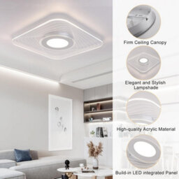 Harper Living Energy Saving Led Ceiling Light, Square Acrylic Shade, Natural White (4000K), Non Dimmable - thumbnail 4