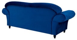 Lyon Chesterfield Style French Velvet Blue Fabric 3 + 2 Seater Sofa - thumbnail 4