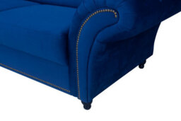 Lyon Chesterfield Style French Velvet Blue Fabric 3 + 2 Seater Sofa - thumbnail 6