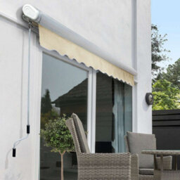 Primrose Awnings 3.0M X 2.5M Retractable Electric Full Cassette Ivory Awning Outdoor Patio Canopy - thumbnail 5