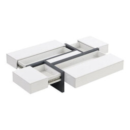 Furniture in Fashion Storm High Gloss Storage Coffee Table In White And Grey - thumbnail 4