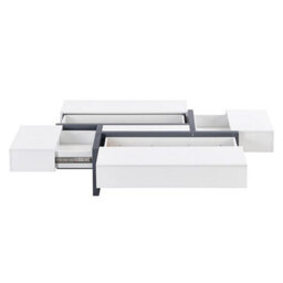 Furniture in Fashion Storm High Gloss Storage Coffee Table In White And Grey - thumbnail 5