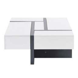 Furniture in Fashion Storm High Gloss Storage Coffee Table In White And Grey - thumbnail 6