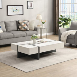 Furniture in Fashion Storm High Gloss Storage Coffee Table In White And Grey