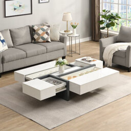 Furniture in Fashion Storm High Gloss Storage Coffee Table In White And Grey - thumbnail 2