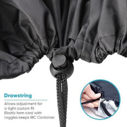 Tarpaulin For 1000 L Ibc Tank, Uv Protection, Weatherproof, 210D Windproof Fabric, 120 X 100 116 Cm, Black - thumbnail 5