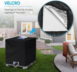 Tarpaulin For 1000 L Ibc Tank, Uv Protection, Weatherproof, 210D Windproof Fabric, 120 X 100 116 Cm, Black - thumbnail 4