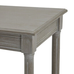 Wyld Haus Laurelbrook Grey Wood Side Table With Rattan Shelf 600mm - thumbnail 3