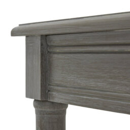 Wyld Haus Laurelbrook Grey Wood Side Table With Rattan Shelf 600mm - thumbnail 5