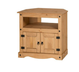 Tv Unit Corner Media Cabinet Stand 2 Door Solid Pine By - thumbnail 5