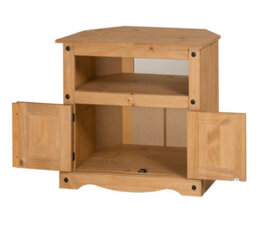 Tv Unit Corner Media Cabinet Stand 2 Door Solid Pine By - thumbnail 6
