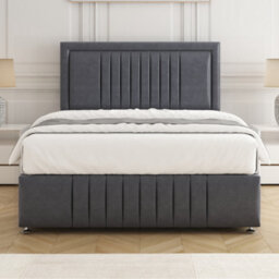 Bsspoke Lily Divan Bed Set Steel Plush Velvet 24Inch Headboard & Footboard 4 Drawers & No Mattress In Double King 4Ft 6Ft - thumbnail 3