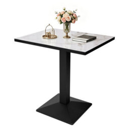 Fativo 2-4 Person Rectangular Sintered Stone Dining Table, Indoor Outdoor Bistro Table, L76X W60X H78Cm - thumbnail 3