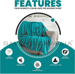 Gc Gaveno Cavailia Fluffy Pop Throw 150X200Cm Teal Lightweight Honeycomb Blanket For Bed Settee Throws For Sofas Couch Chair - thumbnail 3