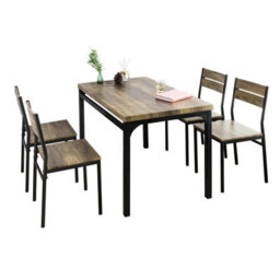 Sobuy Ogt28-N-Fst72-Nx4,dining Table And 4 Chairs Solid Wood Kitchen Set,neutral - thumbnail 2