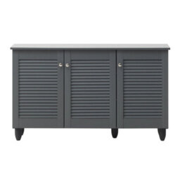 Timber Art Design Modern Shoe Storage Cabinet 3 Doors Footwear Stand Rack Unit Cupboard Dark Grey - thumbnail 4