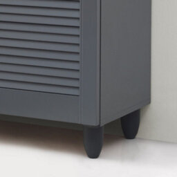 Timber Art Design Modern Shoe Storage Cabinet 3 Doors Footwear Stand Rack Unit Cupboard Dark Grey - thumbnail 2