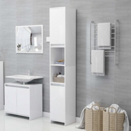 Vidaxl Bathroom Cabinet White 30X30X183.5 Cm Engineered Wood - thumbnail 1