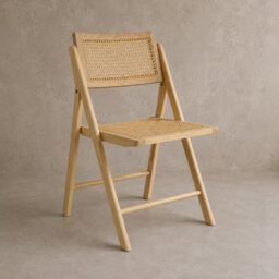 Where Saints Go Ltd Rory Folding Dining Chair, Natural Rattan, Blonde Folding Ash Frame By Where Saints Go - thumbnail 2