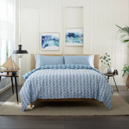 Lobster Creek Ocean Fish 100% Cotton Duvet Cover Set, Nautical Bedding With Matching Printed Fabric Bag, Soft & Breathable - thumbnail 2
