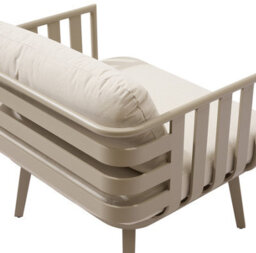 Venice Beige Aluminium 5 Seater Garden Sofa Set With Beige Cushions - thumbnail 4