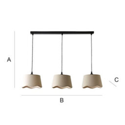 Valuelights Mabel Natural Linen Scallop Shade 3 Drop Bar Black Ceiling Light - thumbnail 7