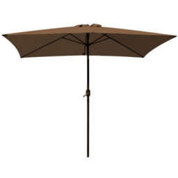 VRUC Outdoor 2X3M Parasol - Crank Up & Tilt Garden Parasol Umbrella Coffee And Base - thumbnail 2