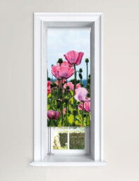 Lister Cartwright Blackout Roller Blind Pink Poppy Field Roller Blinds ( 60 Cm Width X 140 Cm Drop)