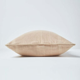Homescapes Cotton Rajput Ribbed Beige Cushion Cover, 60 X 60 Cm - thumbnail 2
