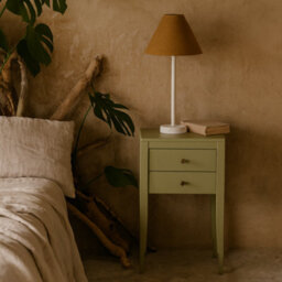 Wyld Haus Pirenopolis Sage Green Wood Grain 2 Drawer Bedside Table - thumbnail 2