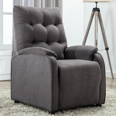More4Homes Charlbury Fabric Recliner Armchair Sofa Fireside Chair Reclining Cinema (Charcoal) - image 1